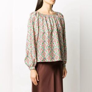 Tory Burch Printed Off The Shoulder Top in Legacy Paisley Silk Size 8